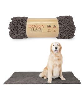 My Doggy Place Microfiber Dog Mat for Muddy Paws, 60 x 36 Ash - Non-Slip, Absorbent and Quick-Drying Dog Paw Cleaning Mat, Washer and Dryer Safe - X-Large/Runner