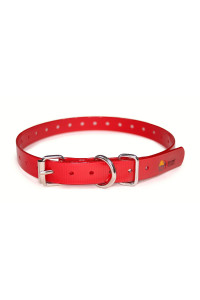 Red Heavy-Duty 34 Waterproof and Odor Proof TPU Replacement Dog collar Strap for Bark, Shock, Training and Electric Dog Fence Receiver collars