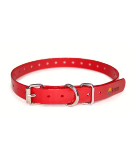 Red Heavy-Duty 34 Waterproof and Odor Proof TPU Replacement Dog collar Strap for Bark, Shock, Training and Electric Dog Fence Receiver collars