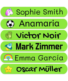 50 custom Stickers with Name to Mark Objects Adhesive Waterproof Labels for Kids to tag Their Books, Toys, School Stationery, Lunch Boxes and Much More Size 23 x 04 in