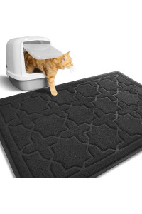 Yimobra Cat Litter Mat, 35.4x23.6 Litter Box Mat with Litter Lock Mesh, Soft Durable Cat Litter Mat Litter Trapping Mat, Easy to Clean, Non-Slip, Water Resistant, Litter Free Floors,Black
