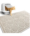 Yimobra Cat Litter Mat, 35.4x23.6 Litter Box Mat with Litter Lock Mesh, Soft Durable Cat Litter Mat Litter Trapping Mat, Easy to Clean, Non-Slip, Water Resistant, Litter Free Floors,Beige