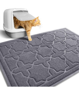 Yimobra Cat Litter Mat, 35.4x23.6 Litter Box Mat with Litter Lock Mesh, Soft Durable Cat Litter Mat Litter Trapping Mat, Easy to Clean, Non-Slip, Water Resistant, Litter Free Floors,Dark Grey