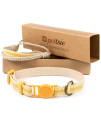 Pettsie Easy Adjustable Cat Collar Set, Safety Breakaway Buckle, Matching Friendship Bracelet, Soft Cotton for Sensitive Skin, Ideal for Kitty Lovers, Fits Neck Sizes 7.5-11.5 Inches, Yellow