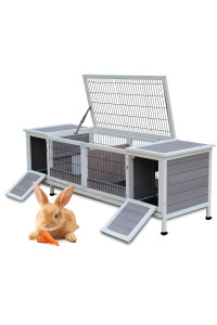 Rabbit Hutch,Rabbits Hutch Enclosure Small Animal Cage with Openable Roof & No Leakage Pull Out Tray