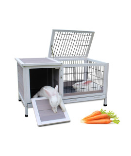 Rabbit Hutch,Rabbits Hutch Enclosure Small Animal Cage with Openable Roof & No Leakage Pull Out Tray