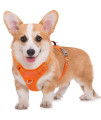 BARKBAY No Pull Dog Harness Large Step in Reflective Dog Harness with Front Clip and Easy Control Handle for Walking Training Running with ID tag Pocket(Orange,M)