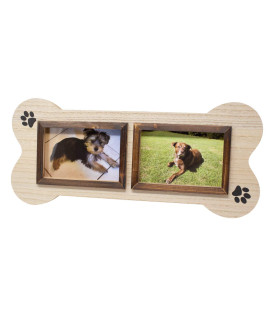 Dog Picture Frame Unique Collage, 4x6 Two Photo picture frame in the shape of a Dog Bone. Makes a great gift for anyone who has dogs.