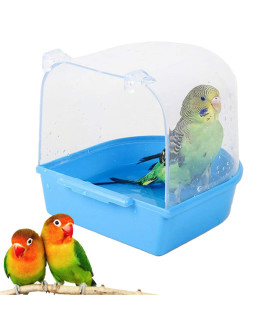 kathson Parrot Bath Box Bird Cage Accessory Supplies Bathing Tub Bath for Parakeet Pet Brids Canary Budgies Parrot (Random Color)