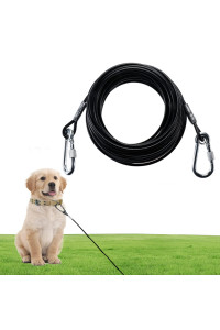 Homend Dog Runner Tie Out Cable - 20FT Heavy Duty Coated Steel Wire Cable for Large Dogs Run up to 300lbs - Dog Leads for Yard