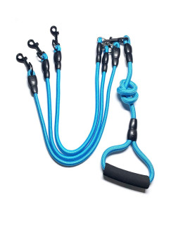 Heyllou 3 in 1 Durable Nylon Dog Leash with Padded Handle, 360 Swivel No Tangle Climbing Rope Removable Pet Traction Rope, Lead for Medium Large Dogs Blue