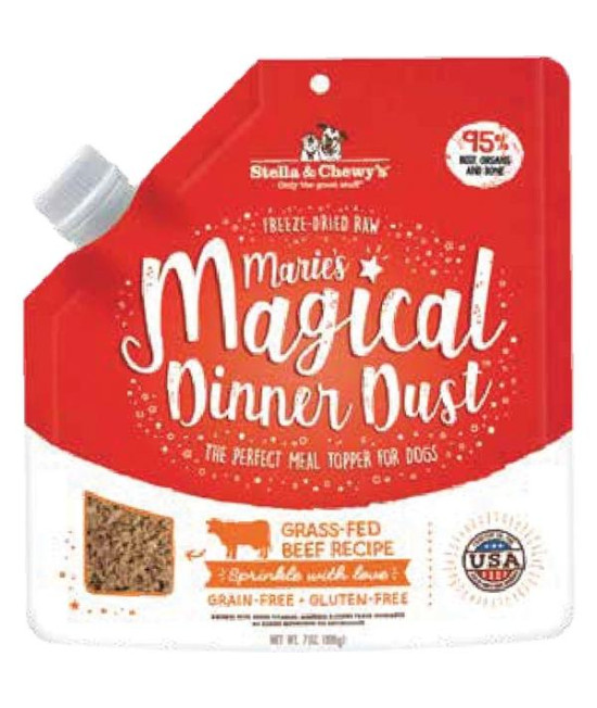 Stella and Chewys Dog Freeze-Dried Maries Magical Dinner Dust Beef 7Oz