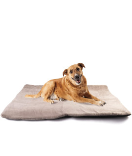 vitazoo Dog Mat - 27.5 x 39.3 in Fluffy Padded Dog Blanket w/Insulation - Non Slip Kennel Mats for Sleeping - Machine Washable Bed for Dogs - Gray