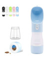 Misthis Portable Dog Water Bottle - Multifunctional Outdoor Pet Dispenser for Walking Traveling Hiking Dog&Cat Drinking Bottle and Dish Bowl -Blue