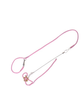 Adjustable Leash Harness with Bell for Rat Mouse Squirrel Guinea Pig Walking Training (Pink)