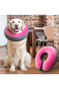 GoodBoy Comfortable Recovery E-Collar for Dogs and Cats - Soft Inflatable Donut Collar Designed for Protecting Small Medium or Large Pets Post Surgery or Wounds (Grey, 1)