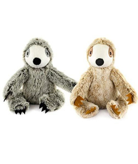 giftable World 7 Inch Plush Pet Toy 2 Assorted Sloths with Squeakers
