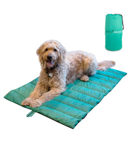 Bom Garoto Portable Pet Mat - 46.5 x 33 Inch Cat and Dog Mat for Crate Bed, Dog Cage, Fireside or Camping! Waterproof Dog Beds for Medium Dogs and Small Dogs. Large Dog Bed with Storage Carry Bag