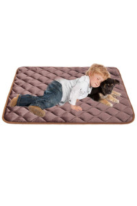 furrybaby Dog Bed Mat Soft Crate Mat with Anti-Slip Bottom Machine Washable Pet Mattress for Dog Sleeping (XL 48x30'', Dark Brown Mat)