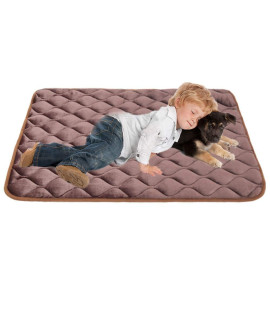 furrybaby Dog Bed Mat Soft Crate Mat with Anti-Slip Bottom Machine Washable Pet Mattress for Dog Sleeping (XL 48x30'', Dark Brown Mat)