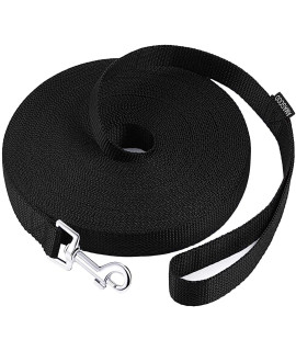 AmaGood Dog/Puppy Obedience Recall Training Agility Lead-15 ft 20 ft 30 ft 50 ft Long Leash-for Dog Training,Tie Out,Play,Safety,Camping (15 feet, Black)