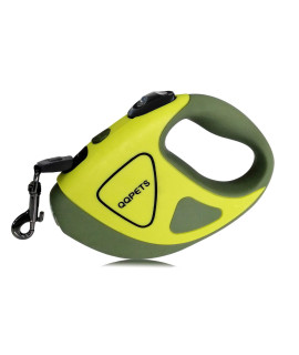 QQPETS Retractable Dog Leash with LED Flashlight for Small Medium Big Breed Dogs, 10/16 ft Extendable Leash, Heavy Duty 360?angle Free Nylon Cord Training Running (L (16 FT - up to 110lbs), Green)