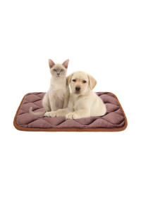 furrybaby Dog Bed Mat Soft Crate Mat with Anti-Slip Bottom Machine Washable Pet Mattress for Dog Sleeping (S 24x18'', Dark Brown Mat)