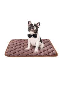 furrybaby Dog Bed Mat Soft Crate Mat with Anti-Slip Bottom Machine Washable Pet Mattress for Dog Sleeping (M 30x19'', Dark Brown Mat)