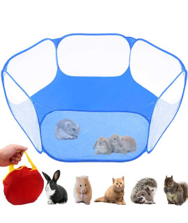 GABraden Small Animals?Tent,Reptiles Cage,Breathable Transparent Pet Playpen Pop Open Outdoor/Indoor Exercise Fence,Portable Yard Fence for Guinea Pig,Rabbits, Hamster,Chinchillas and Hedgehogs