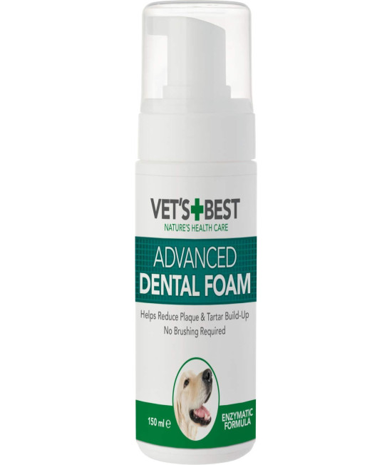 Vets Best Enzymatic Dog Dental Foam, Teeth cleaning and Fresh Breath Dental care, 120 ml