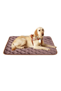 furrybaby Dog Bed Mat Soft Crate Mat with Anti-Slip Bottom Machine Washable Pet Mattress for Dog Sleeping (L 42x28'', Dark Brown Mat)