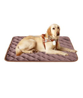 furrybaby Dog Bed Mat Soft Crate Mat with Anti-Slip Bottom Machine Washable Pet Mattress for Dog Sleeping (L 42x28'', Dark Brown Mat)