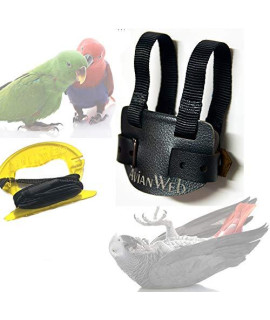 Avianweb African Grey or Eclectus Harness & 8 Ft Leash - (Small African Grey or Eclectus Parrots (Less Than 400g or 14 oz), Silvery Pebble Grey)