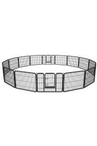 BestPet Pet Playpen Exercise Pen Dog Fence Animal Kennel Cage Yard Travel Camping Wire Metal Portable Folding Indoor Outdoor Crate for Dogs with Door 24inches 16 Panels