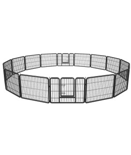 BestPet Pet Playpen Exercise Pen Dog Fence Animal Kennel Cage Yard Travel Camping Wire Metal Portable Folding Indoor Outdoor Crate for Dogs with Door 24inches 16 Panels