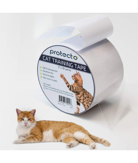 PROTECTO? Cat Training Tape - 3-inch Cat Scratch Furniture Protector - Clear Double-Sided Sticky Repellent & Clawing Prevention for Sofa Carpet & Door - Pet Safe Scratching Deterrent for Couch Corner