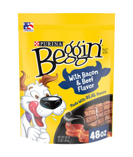 Purina Beggin' Strips With Real Meat Dog Treats With Bacon and Beef Flavors - 48 oz. Pouch