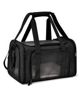 Henkelion Large Cat Carriers Dog Carrier Pet Carrier for Large Cats Puppies up to 25Lbs, Big Dog Carrier Soft Sided, Collapsible Waterproof Travel - Large - Black