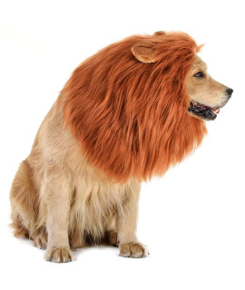 Dog Costume, Halloween Dog Costumes Lion Mane for Medium Large Dogs, Realistic Lion Wig Costumes for Dogs, Funny Dog Costumes Wig, Halloween Christmas Costumes for Dogs for Photoshoots Entertainment