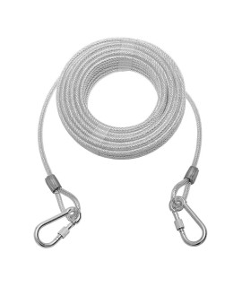 Mihachi 50Ft Dog Tie Out Cable for Dog Up to 250lbs, Dog Runner Leads for Yard, Steel Wire Rust- Proof Training Tether for Medium to Large Dog Chains Outside