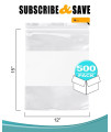 Pack of 500 White Block Zipper Bags 12 x 12 Ultra Thick Write on Block Poly Bags 12x12 Thickness 4 mil Pills Bags great for Packing and Storing Ideal for Industrial Food Service(D0102HIZIQU)