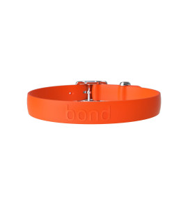 Bond Pet Products Durable Dog Collar Comfortable, Easy to Clean & Waterproof Collars for Dogs High Performance Weatherproof Elastomer Rubber XSmall - Tangerine Orange
