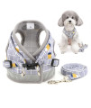 Zunea No Pull Small Dog Harness and Leash Set Adjustable Reflective Step-in chihuahua Vest Harnesses Mesh Padded Plaid Escape Proof Walking Puppy Jacket for Boy girl Pet Dogs cats gray M