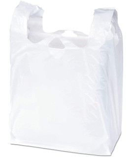 Pack of 2000 White T-Shirt Plastic Bags 6 x 4 x 15 Plain T-Shirt carry-Out Bags 6x4x15 Thickness 065 mil Unprinted Shopping grocery Bags Handled Polyethylene Bags for Stores or Restaurants(D0102HIZIAg)