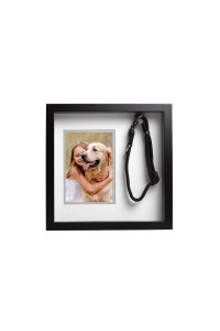 Pearhead Pet Collar Keepsake Picture Frame, Pet Memorial Frame, Dog or Cat Keepsake Memory Frame, Pet Owner Gift, 4.5 x 6.5 Photo Insert, Black, 1 Count (Pack of 1)