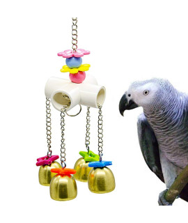 IUHKBH Bird Parrot Toy Colorful Bird Ball with Bell for Cage Bird Chew Toy Playing Training Ball Hanging Toy for Small Parakeets Cockatiels, Conures, Macaws, Parrots, Love Birds, Finches