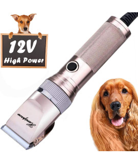 Hansprou Dog Shaver Clippers High Power Low Noise Plug-in Pet Trimmer Pet Professional Grooming Clippers with Guard Combs Brush for Dogs Cats and Other Animal