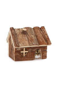 Wontee Hamster Wood House Hamster Hideout Hut for Dwarf Hamsters Mice Small Gerbils (Small)