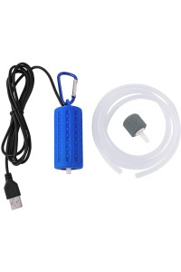 Useekoo USB Aquarium Air Pump, Ultra Durable & Quiet USB Nano Air Pump, Small Air Bubbler for Aquarium Fish Tank with Air Stone and Silicone Tube - Dark Blue