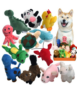 legend sandy Squeaky Plush Dog Toy Pack for Puppy, Small Stuffed Puppy Chew Toys 12 Dog Toys Bulk with Squeakers, Cute Soft Pet Toy for Small Medium Size Dogs